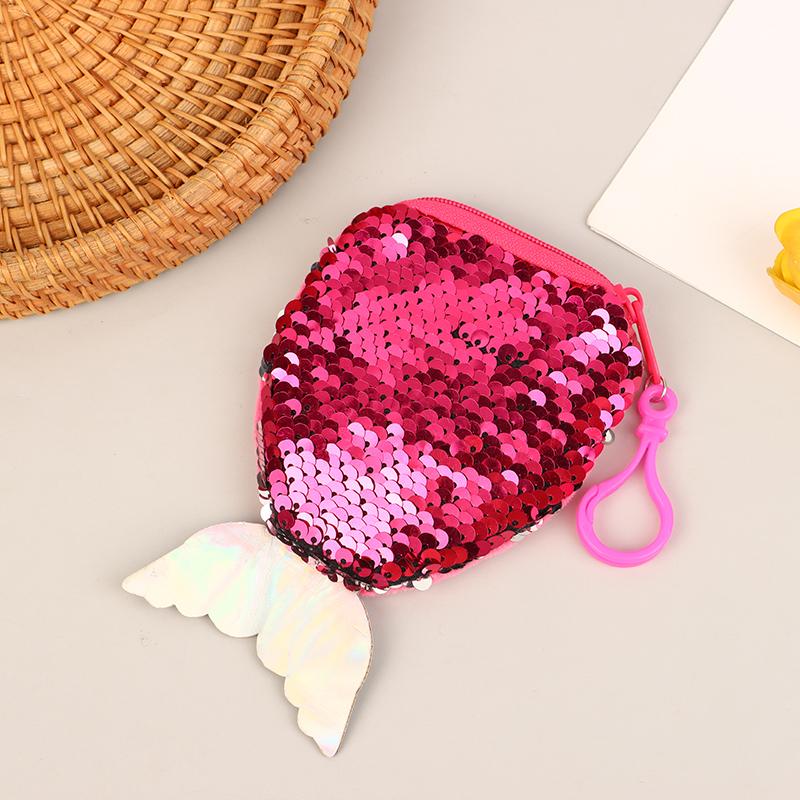 Lovely Sequined Mermaid Tail Coin Purse Cute Small Wallet Money Change Pouch Earphone Storage Bags For Children Gifts