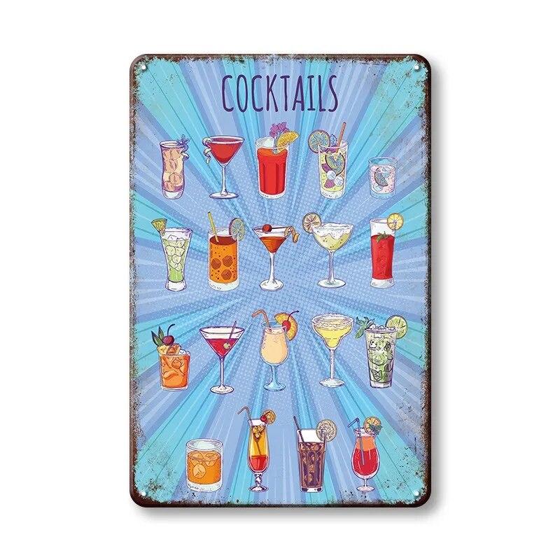 Винтажные постеры, жестяные вывески для коктейлей, металлическая доска, пивная ретро-тарелка, декоративная железная картина для бара, паба, человек, пещерное искусство, Настенный декор