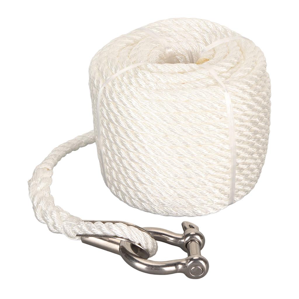 75FT Double Braid Nylon Boat Dock Lines 1565 Lbs Breaking Force Mooring Rope for Berthing Towing Hoisting