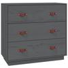VidaXL Buffet Grey 80x40x75 Cm Solid Pine Wood 820109