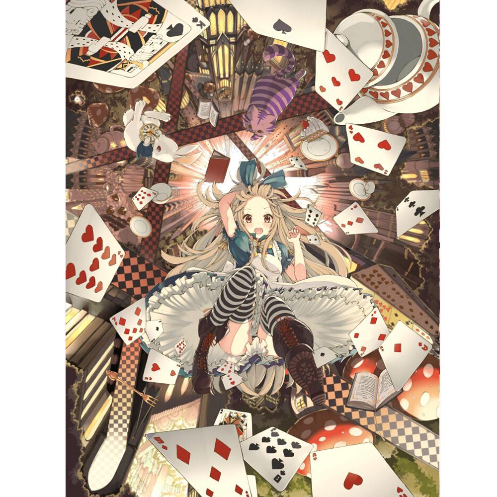 Полный круглый 5D DIY алмазная живопись аниме кошка девушка 3d узор для вышивки Фэнтези эльф принцесса вышивка крестиком мозаичная наклейка