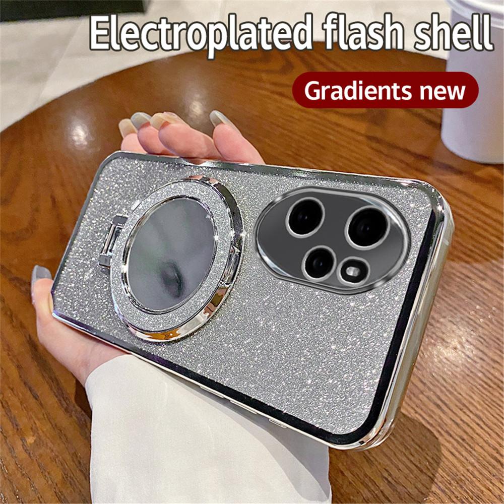 Роскошный зеркальный аксессуар Блестящий чехол для Huawei Honor 100 90 80 70 Pro 50 60 SE 20 30 Pro Мягкий чехол-подставка Блестящая крышка