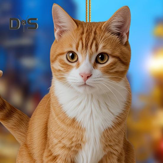 Акриловый кулон в виде кошки с ремешком, легко подвешивается, легкий дизайн, очаровательная кошечка, рождественские украшения для елки