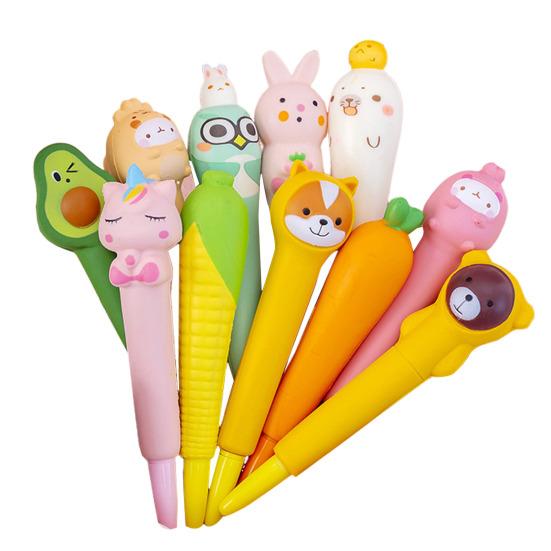 Милые шариковые ручки с рисунком, гладкое письмо, удобный инструмент для письма, заправляемые, канцелярские принадлежности для снятия беспокойства, подарок на день рождения, Рождество