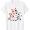 Кошка Милый Котёнок Стопка Котов Аниме Каваии Неко Женская Девичья Футболка