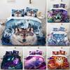 3D Animal Duvet Cover Microfiber Wolf Fox Elk Bedding Set Wild Animals Comforter Cover King Queen For Teen Adults Bedroom Decor