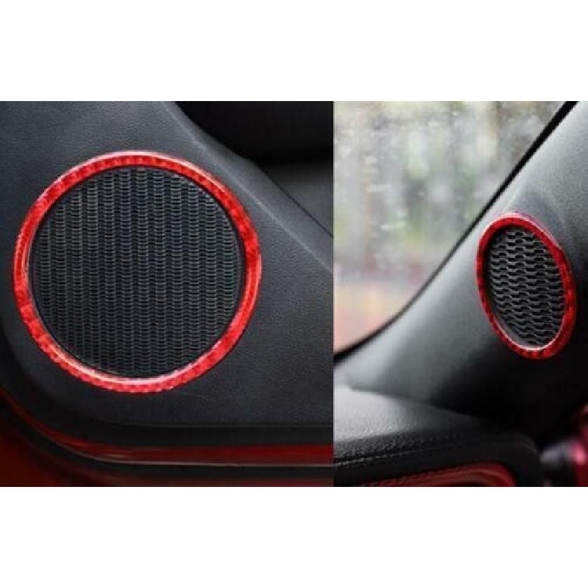 A Pillar Door Speaker Frame 2015-2021 For Ford Mustang Shelby Red Carbon Fiber