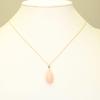 Miss Coral Pink White Pearl Reversible Pendant Single K18 Yellow Gold Undyed