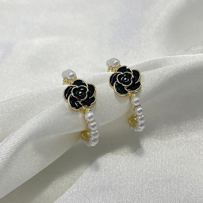 Модные женские серьги с жемчугом камелии для женщин Серьги в форме жемчуга в форме цветка женские