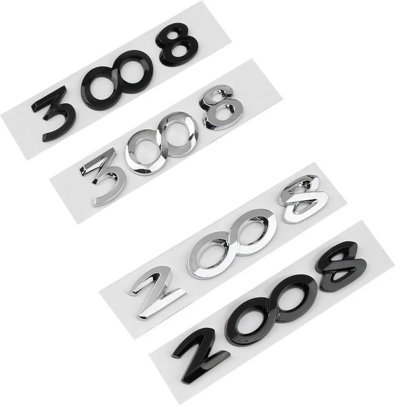 2026 Hot Car Sticker For Peugeot 2008 3008 4008 5008 3D ABS Silver Black Logo 2008 3008 4008 5008 Emblem Car Badge Trunk Decal S