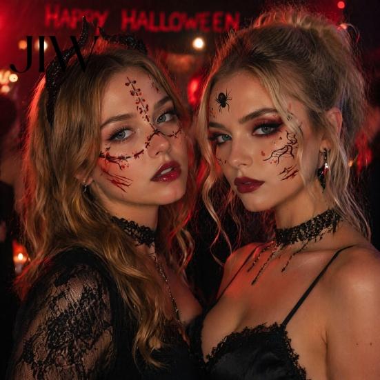 Cosmetic Grade Ink Face Decals Halloween Tattoo Stickers, Waterproof Scary Makeup for Party, Funny Tattoos Temporary Wound Scar Body Art Kids