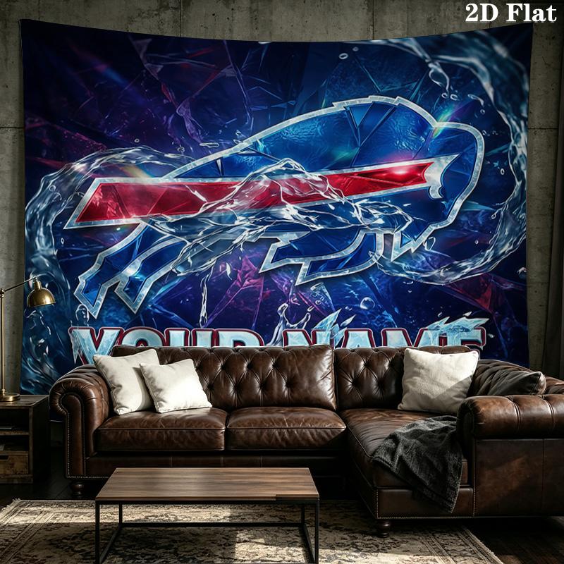 Custom Name Buffalo Bills2 Printed Tapestry – Wall Hanging for Bedrooms, Dorms, and Home Decor