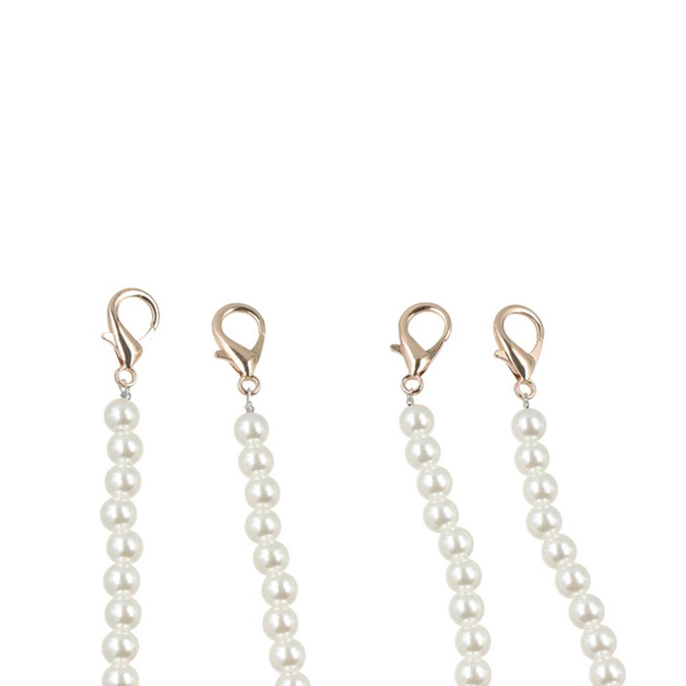 Replacement Long Bag Parts Women Purse Handle Beaded Tote Chain Pearl Bag Chain Pearl Bag Strap