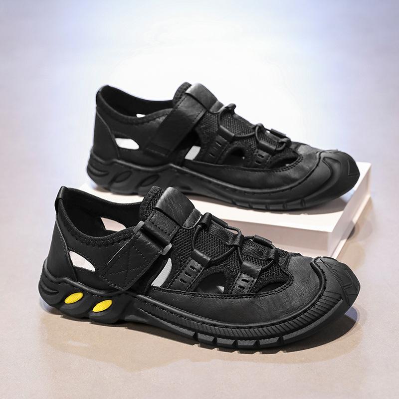 Мужские сандалии Модные повседневные спортивные сандалии Высококачественные сандалии из коровьей кожи для мужчин Летние удобные кроссовки Нескользящая пляжная обувь