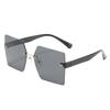 Frameless Sunglasses, Street Photography Personalized Square Pc Glasses, Multi-Color Sunglasses For Women