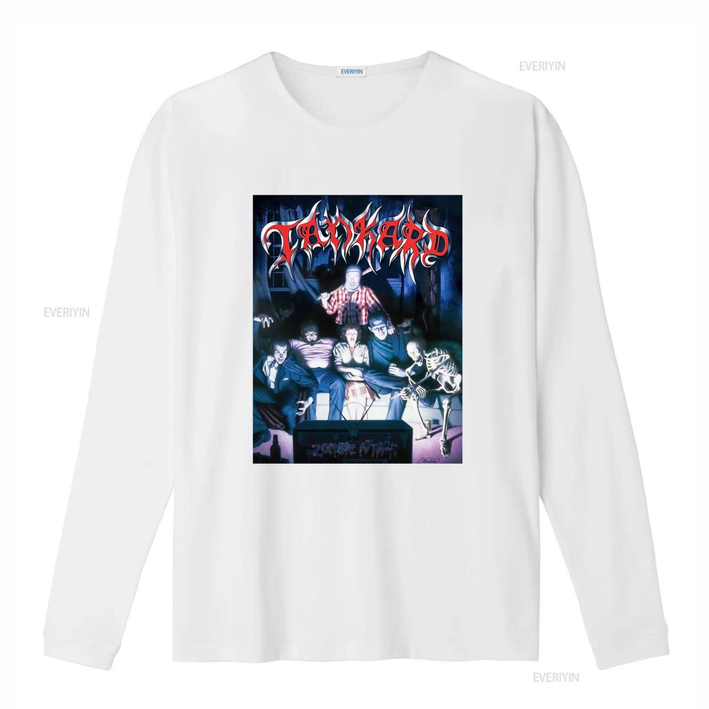 Tankard Zombie Attack T Shirt Retro Horror Band Design for Men Unique Rock Merch vintage Washed Casual Comfortable Stylish