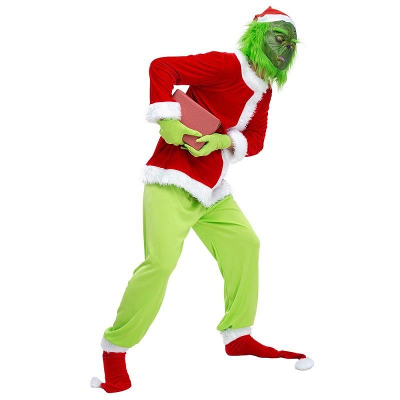 Christmas Costume Green Hair Monster In Disguise Thief Monster Jay Grinch Costume, Neutral Santa Claus Costume