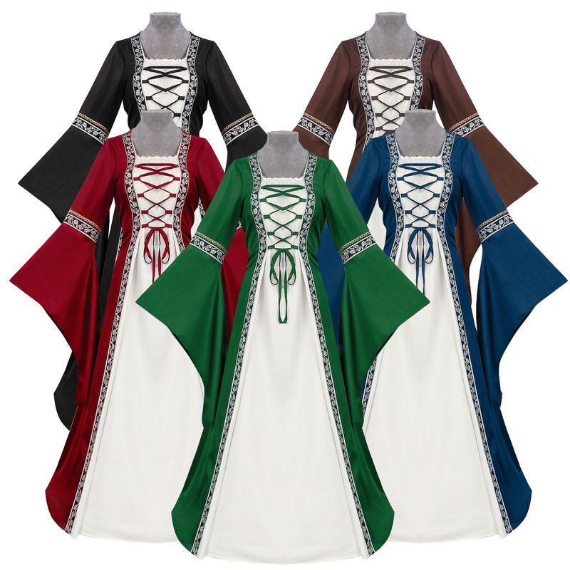 Medieval Corseted Skirt, European and American Retro Skirt, European Medieval Classical Women's Dress, Commoner Performance Costume