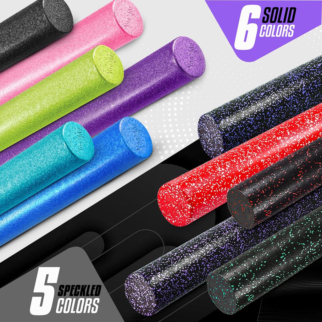 Yes4All Ролик из пеноматериала EPP высокой плотности с круглой спинкой Ролик для упражнений из пеноматериала для йоги, пилатеса и растяжки - 30, 45, 60 и 90 см