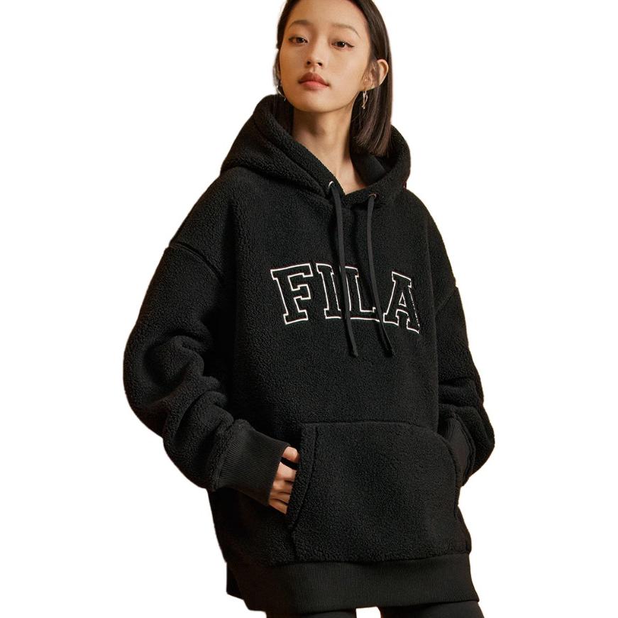 Fila Худи с надписями унисекс Черные F11U339203F-BK