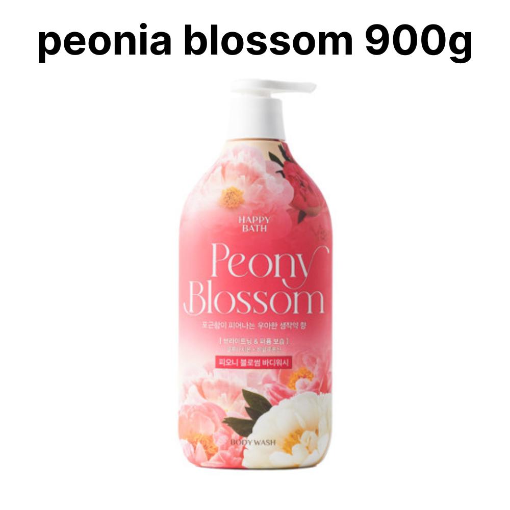HAPPY BATH Парфюмированный гель для душа с ароматом персикового цвета 900 г (Персик, Пион, Цветущая вишня)