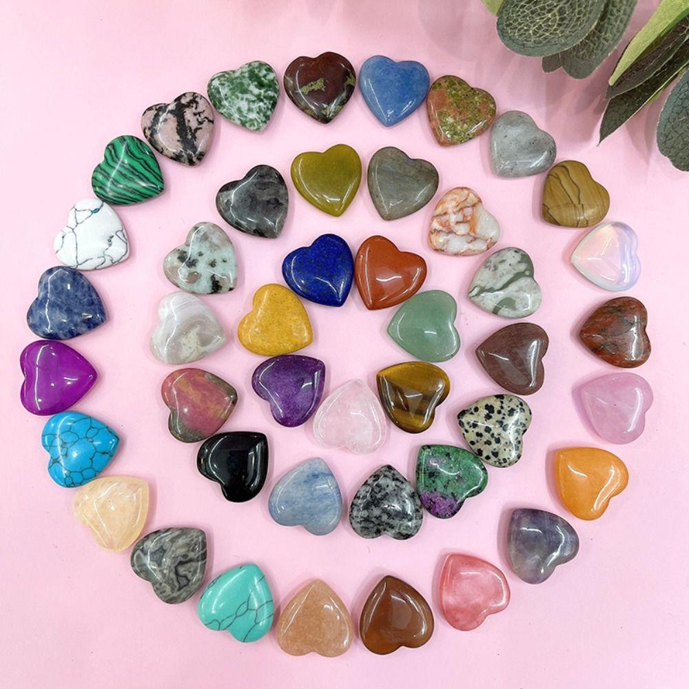 Non-porous Natural Crystal Stones Natural Quartz Crystal Ornaments Heart-shaped Stone  Gift