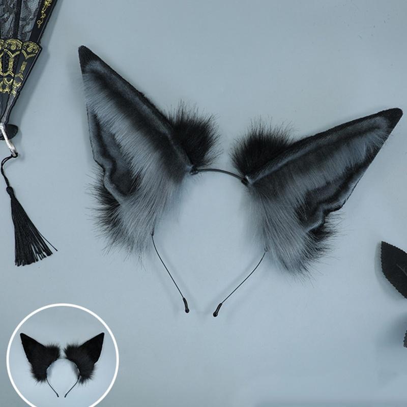Милый меховой пушистый волчий хвост, регулируемый ремень, повязка на голову, вечерние рождественский костюм, реквизит, забавный косплей, Рождество аниме