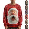 Мужской рождественский свитер с принтованным воротником