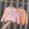 Girls Hoodies Sweatshirts Baby Kids Plus Velvet Thicken Winter Spring Tops Cotton Children's Clothing