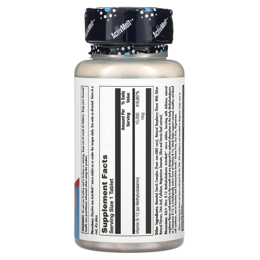 Ultra B-12 Methylcobalamin, Raspberry, 10,000Mcg, 30 Micro Tablets