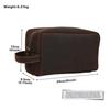 2020 Custom Logo Stylish Vintage Durable Travel Dopp Bag Genuine Leather Bathroom Make-up Cosmetic Bag for Men Zipper Closure