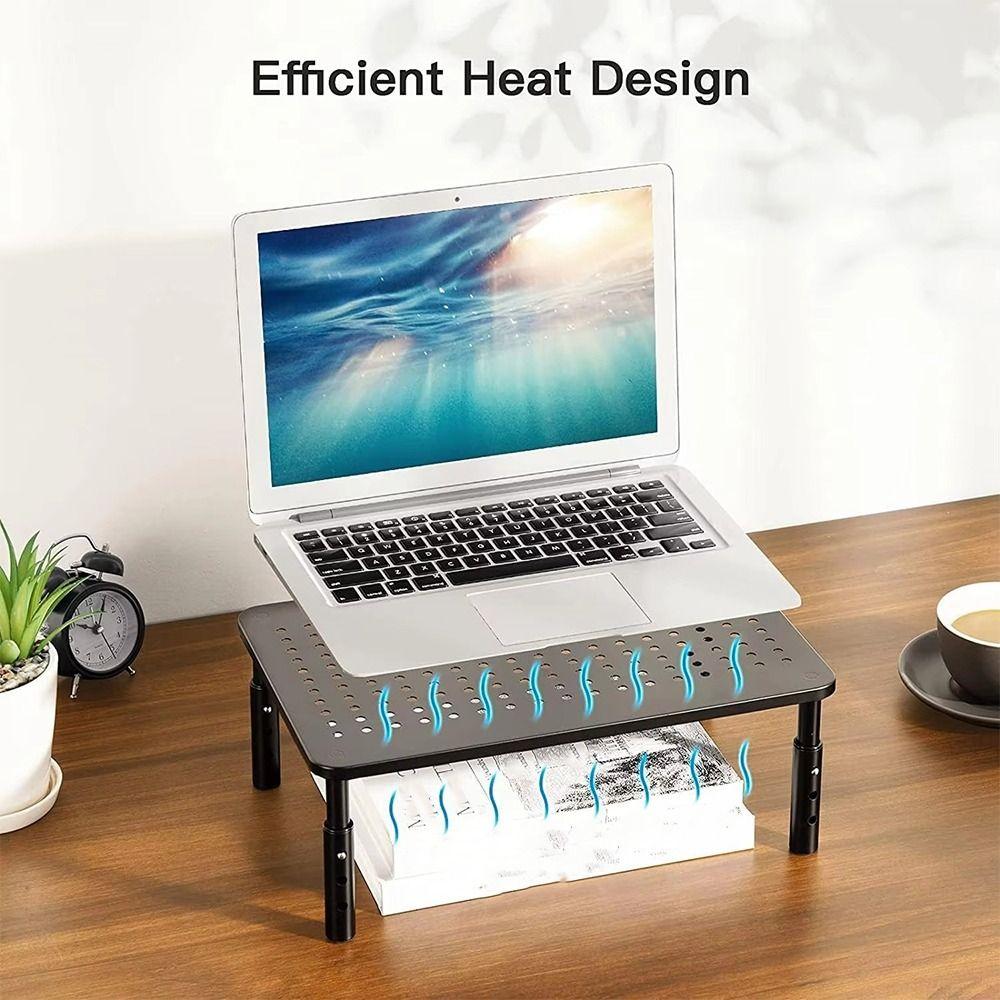 Metal Desktop Stand Riser Storage Drawer Laptop Dissipation Stand  Home Office