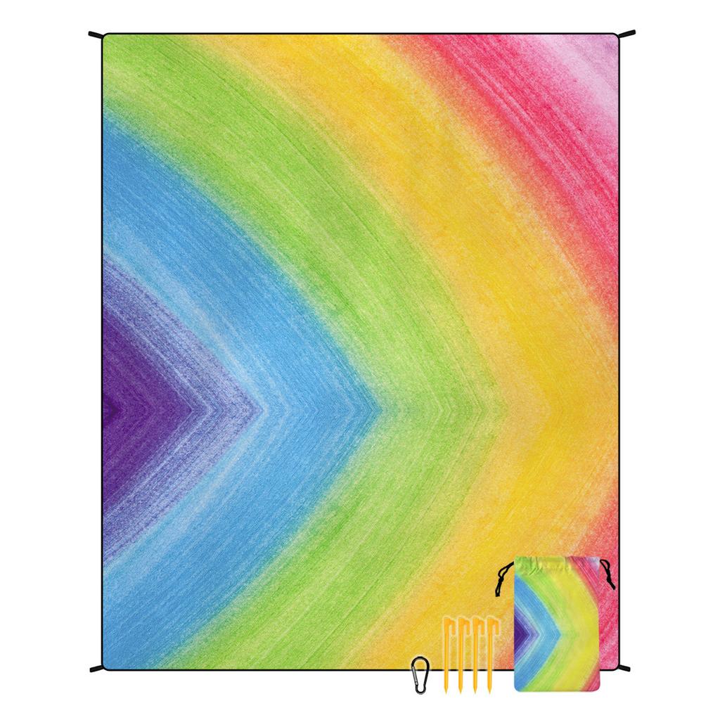 Turkish Summer Large Sand Proof Waterproof Windproof Polyamide Jacquard Beach Blanket Hoodie Custom Logo Sand-Free Picnic Mat