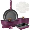 CAROTE Frying Pan Titanium IH Gas Fire Free of Harmful Substances Such As Removable Pot Omelet Easy To Gold Luxe Series Set, 10-piece, Coating,
