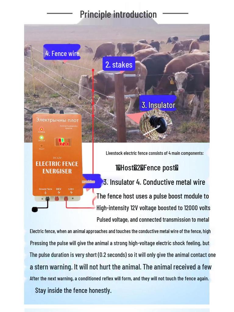 Импульсный хост электронной изгороди - Усилитель энергии для крупного рогатого скота и овец