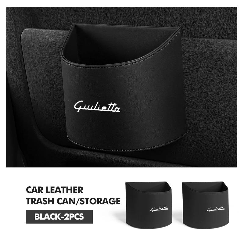 Car Stickers For Alfa Romeo Leather Car Logo Water Cup Organizer Holder NO Hanging Waterproof Trash Bin For Alfa Romeo Giulietta 94