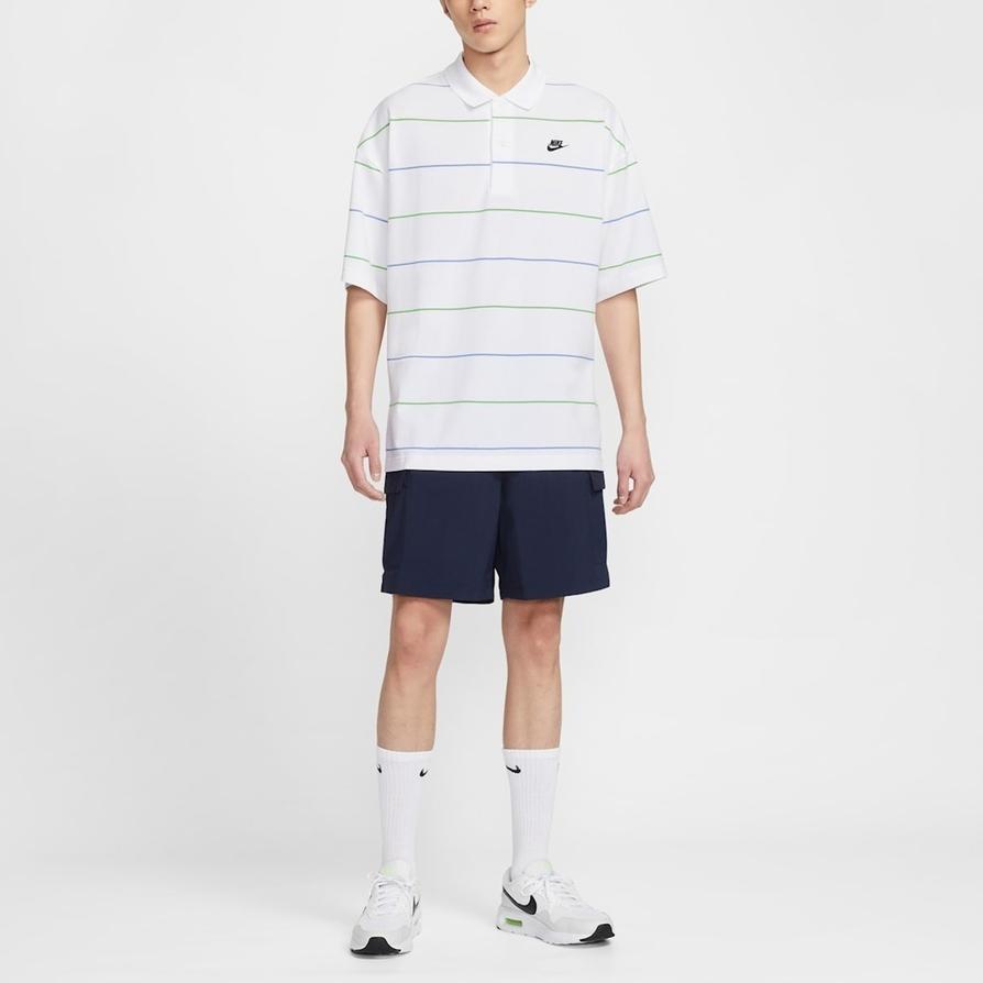Nike Мужская поло с коротким рукавом в полоску из хлопка Club tops IF0737-100