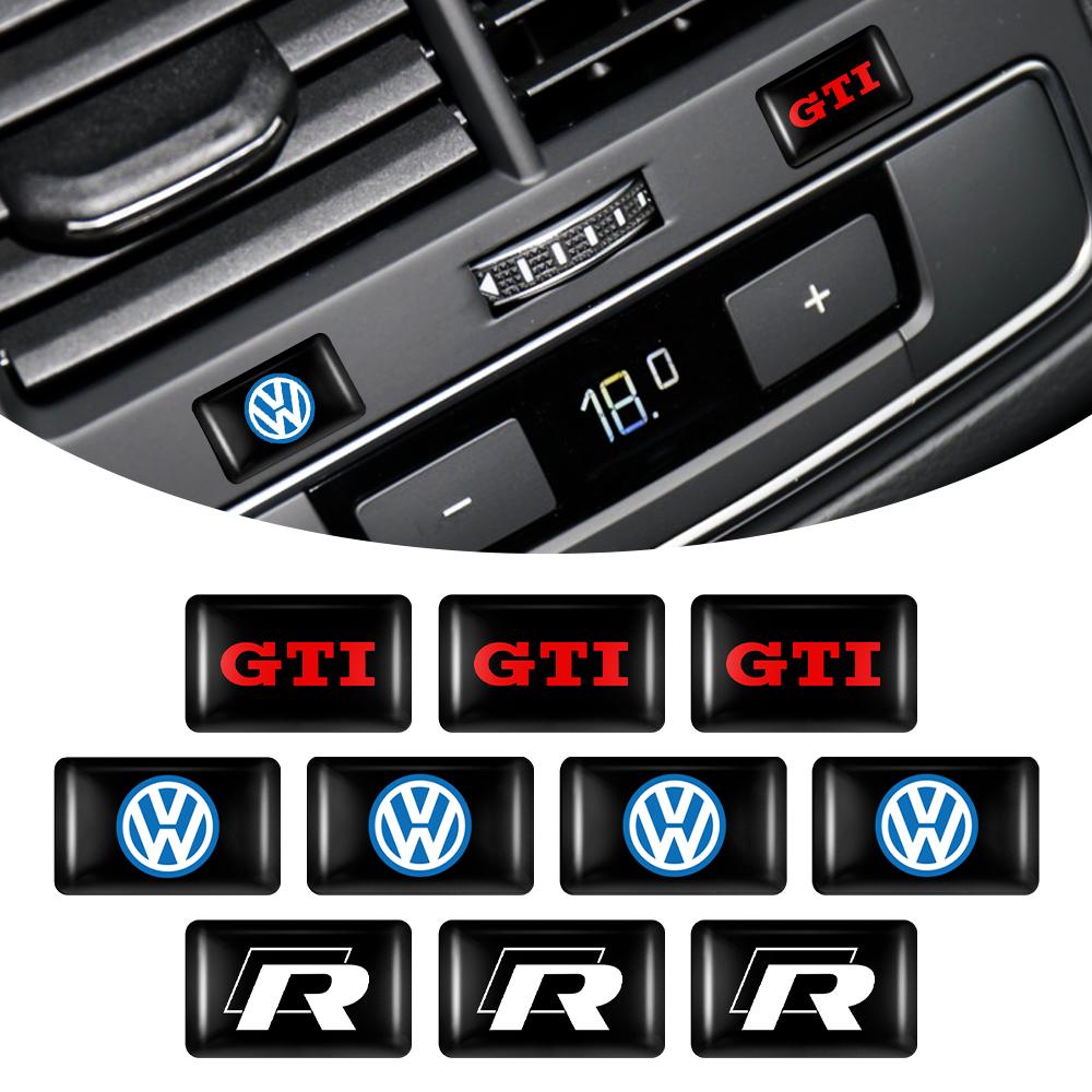 Car Metal Wheel Tire Valve Caps 3D Epoxy Badge Interior Sticker for Volkswagen VW GTI R Touareg Passat Scirocco Polo Touran Golf