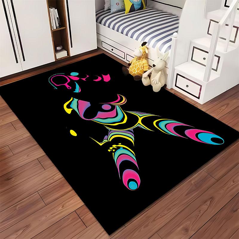 Abstract Neon Female Figure Design suitable as a non-slip mat for the living room or bedroom sofa