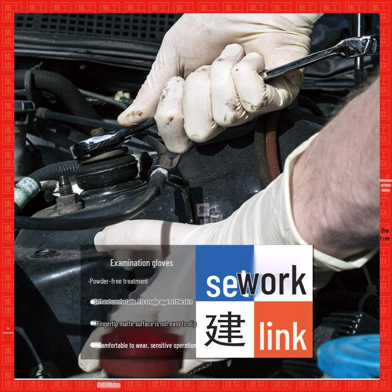 Genuine Yinko Y54 Waterproof Latex Gloves for Daily Use: Oil-Proof, Disposable, Perfect for Kitchen Cleaning.