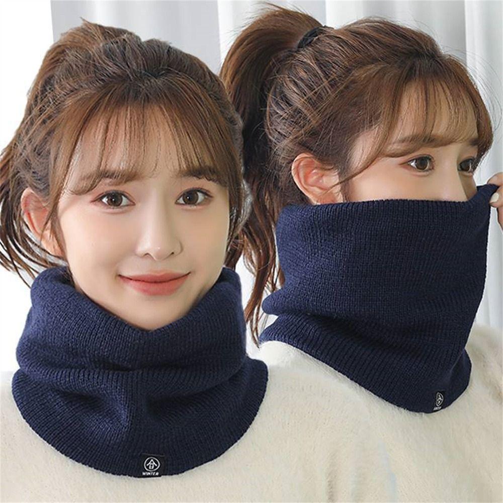 Thickened Lining Neck Scarves Wool Fur Sport Scarf Fashion Face Mask  Winter