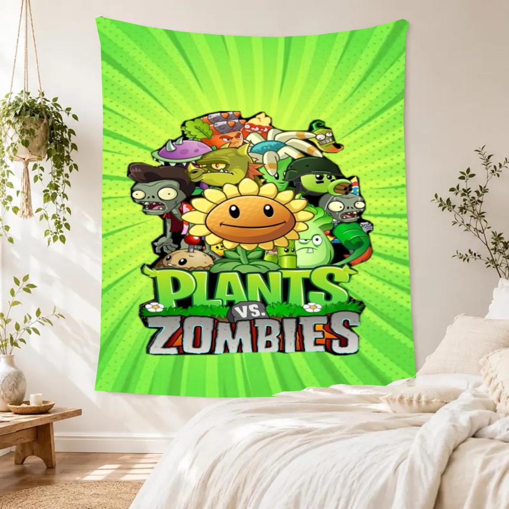Plants Vs Zombies Aesthetic Tapestry Handmade Look Ideal For Bedroom Reading Corner Dorm Wall All Season Exotic Pattern Gift For Birthday