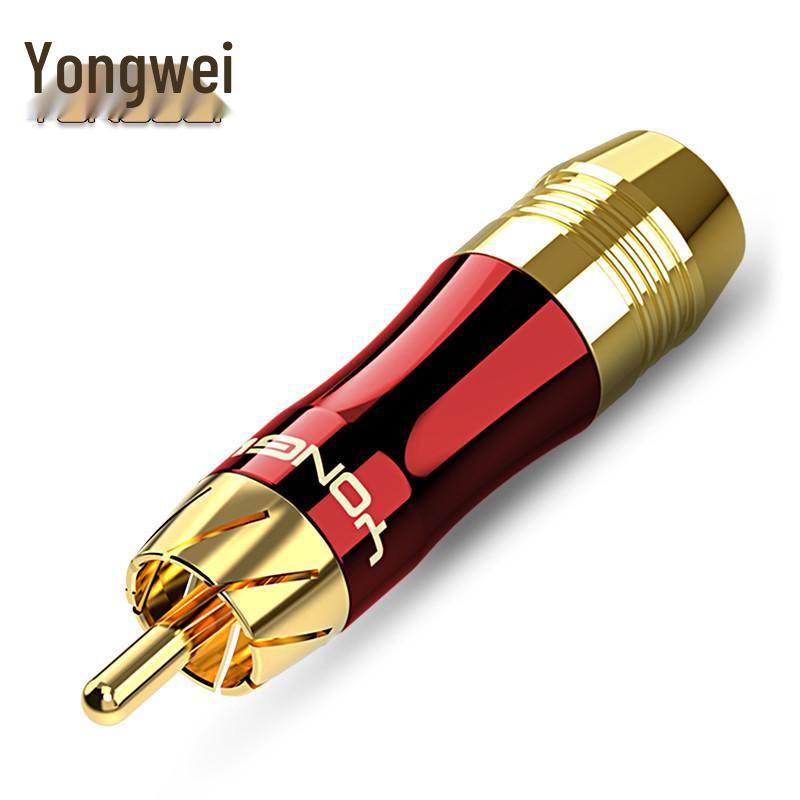 Yongwei Позолоченный медный лотос RCA штекер AV аудио/видео коаксиальный кабель паяная головка динамик левый/правый канал