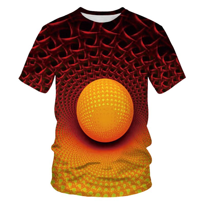 Fashion Men's T-shirts With Abstract Three-dimensional Graphic T Shirts Summer Casual Breathable T-shirts with Short Sleeves Top