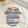 Breathable Dog Tulle Dress Striped Knit Puppy Clothing New Summer Dog Vest  For Small Dogs