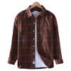 Men Causal Plaid Shirt Spring Fall Turn-down Collar Button Closure Regular Fit Soft Male Sweatshirt Long Sleeves Top Menswear