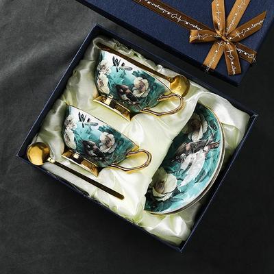 Кофейная чашка, маленькая, изящная, небольшая, роскошная, послеобеденный чайный сервиз с высоким внешним видом и элегантным набором чашек и блюдец из костяного фарфора