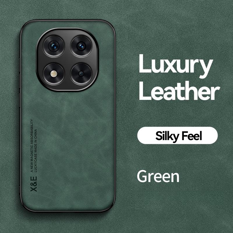 Роскошный кожаный чехол-фунда для Redmi Note 14 Pro Plus, чехол с магнитным держателем для автомобиля, задняя крышка для Xiaomi Redmy Note14 Note 14Pro + Plus 5G