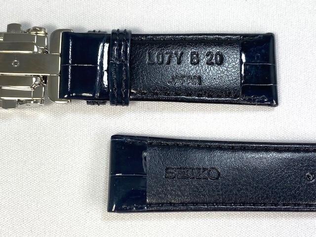 L07Y018J9 SEIKO Presage 20 мм Кожаный ремешок с темной пряжкой, Крокодил, Синий, SARW011/ SARX019