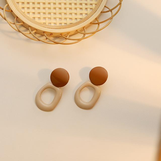 Корейские модные стильные масляные серьги-капли для женщин, 2022 модные разноцветные геометрические круглые серьги-подвески, женские массивные ювелирные изделия